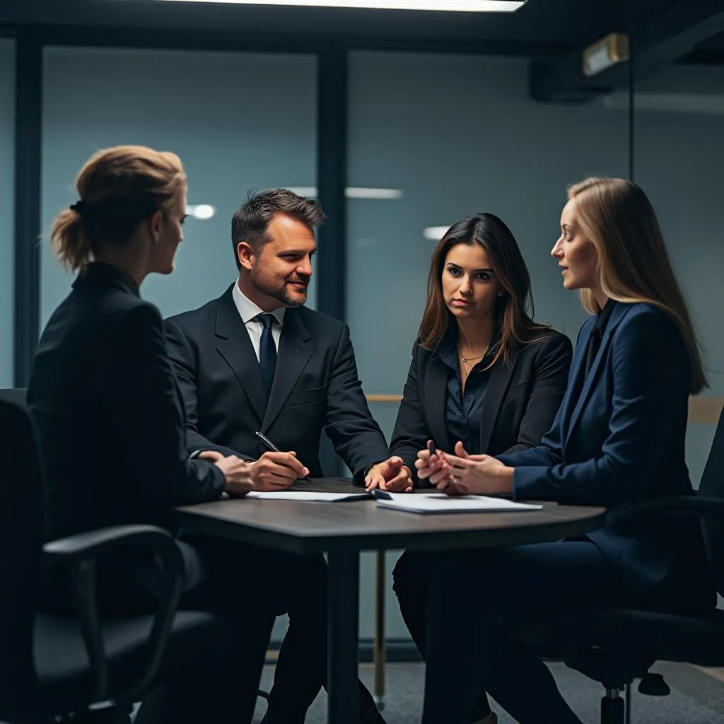 Fundadores de la empresa en reunión estratégica
